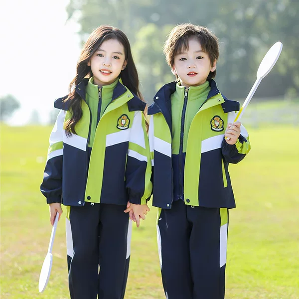Primary School Uniform Rush Clothes Autumn and Winter Clothes Children's Class Clothes Three-Piece Set Thickened Kindergarten Garden Clothes Sports suit