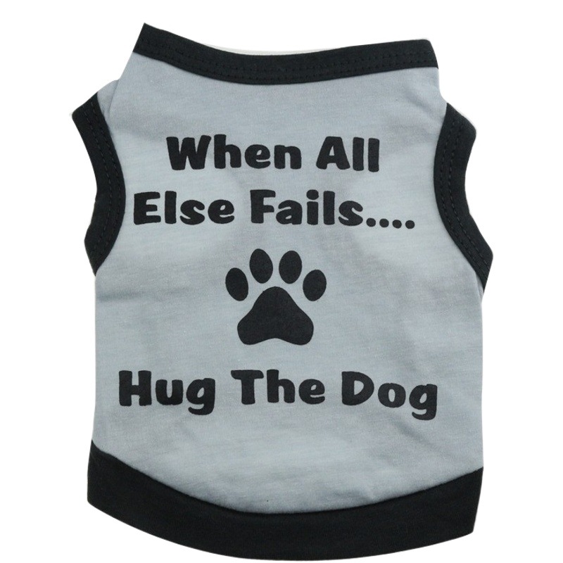 Suministros para mascotas perro ropa Jersey impreso perro pie chaleco al por mayor ropa de peluche primavera y verano