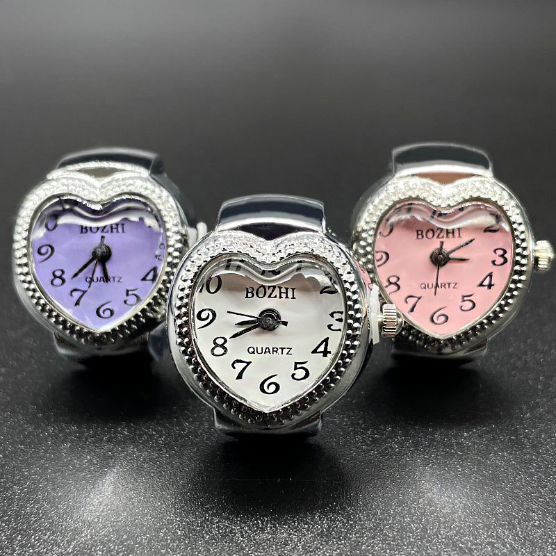 [Ring Watch] Foreign Trade Hot-Selling Alloy Shell Love Quartz Ring Watch Trendy Fashion Men's and Women's Watches Wholesale