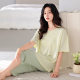 2025 New Modal Cool Pajamas Women's Short Sleeve Cropped Pants with Chest Pad for Summer Thin Home Clothes suit