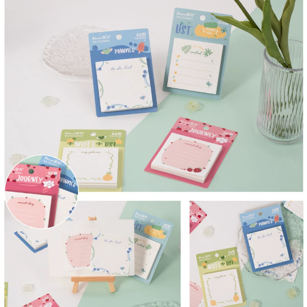 Sure enough, party square post-it notes N times stickers ins style high-looking removable sticky note paper student key note notes