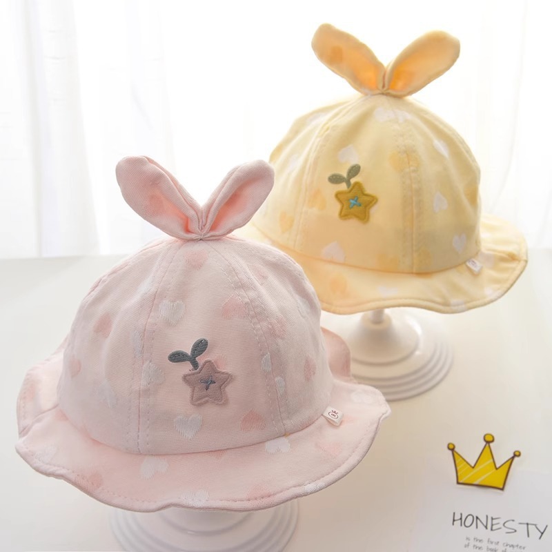 ベビー帽子春と秋の薄い新生児春と夏の漁師の帽子かわいい女の赤ちゃん夏の日よけ帽子|undefined