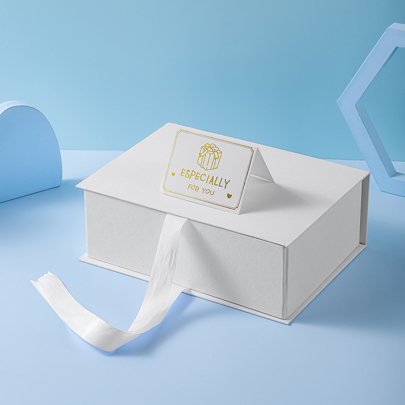Caja plegable en relieve Blanco * 25 × 18 × 8,5 cm