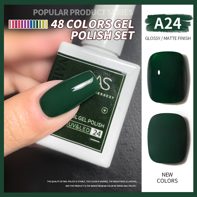 Una botella de pegamento de esmalte de uñas de un color 2022 nuevo verano popular 48-color Pequeño conjunto para el salón de uñas traje completo