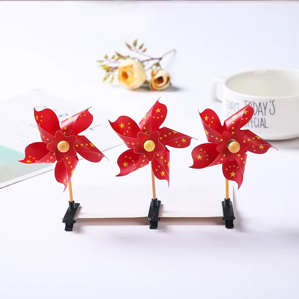Flag pinwheel hairpin (can be rotated)