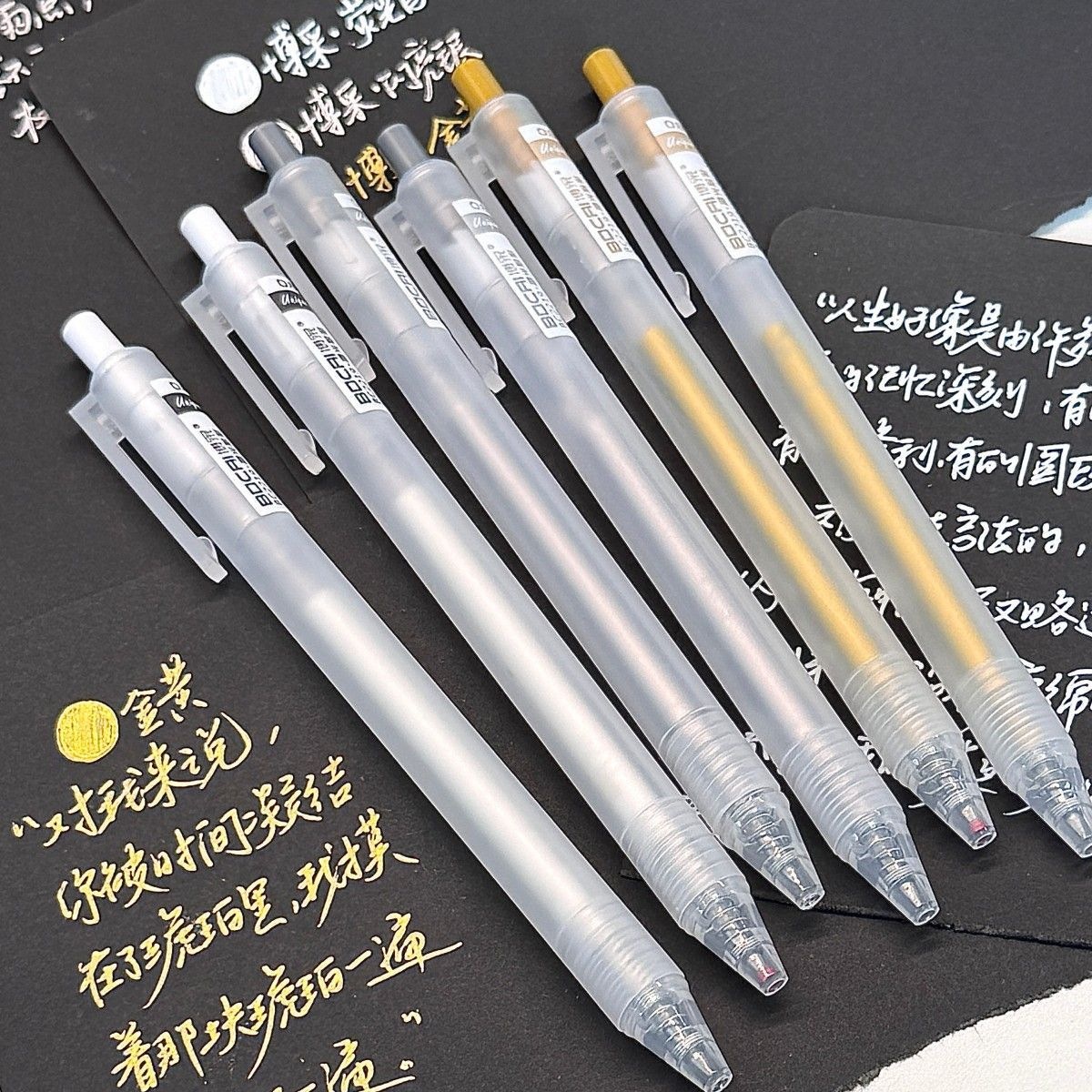 High-gloss metallic retractable pen, gold and silver paint marker, DIY signature pen, 0.8mm, non-fading, waterproof, non-fading