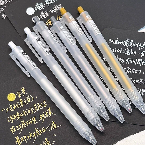 High-gloss metallic retractable pen, gold and silver paint marker, DIY signature pen, 0.8mm, non-fading, waterproof, non-fading