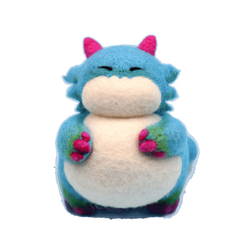 ファットドラゴンウールフェルトポケ手作り DIY 素材パッケージゴールドシャベルファットドラゴンカップルペンダント装飾品|undefined