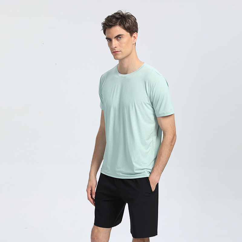 Aeróbicos grupales de primavera y verano para hombres y mujeres que ejecutan ropa de secado rápido ropa de entrenamiento más tamaño estiramiento transpirable casual Camiseta de manga corta A