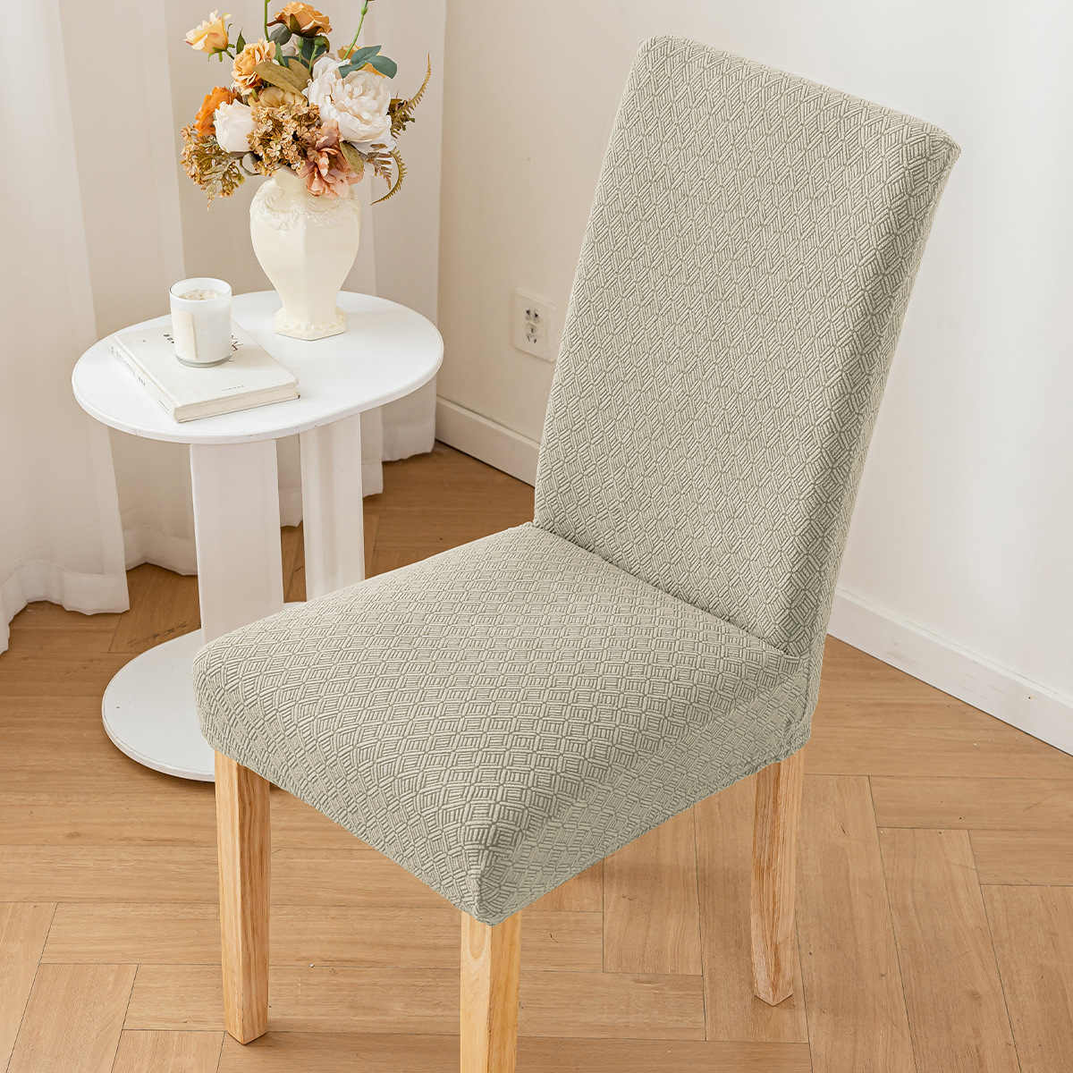 Funda para silla de color puro especial transfronteriza Funda para silla de comedor antideslizante, antipolvo y resistente al desgaste