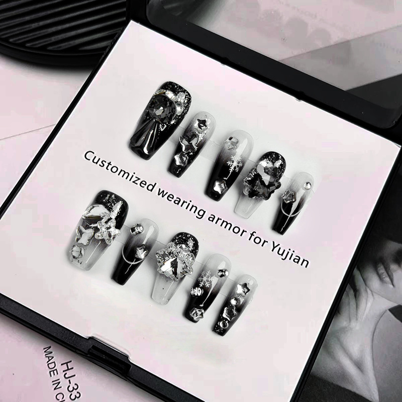 Pure hand-worn nail nail patch 2022 new full Swarovski style snowflake finished nail wholesale