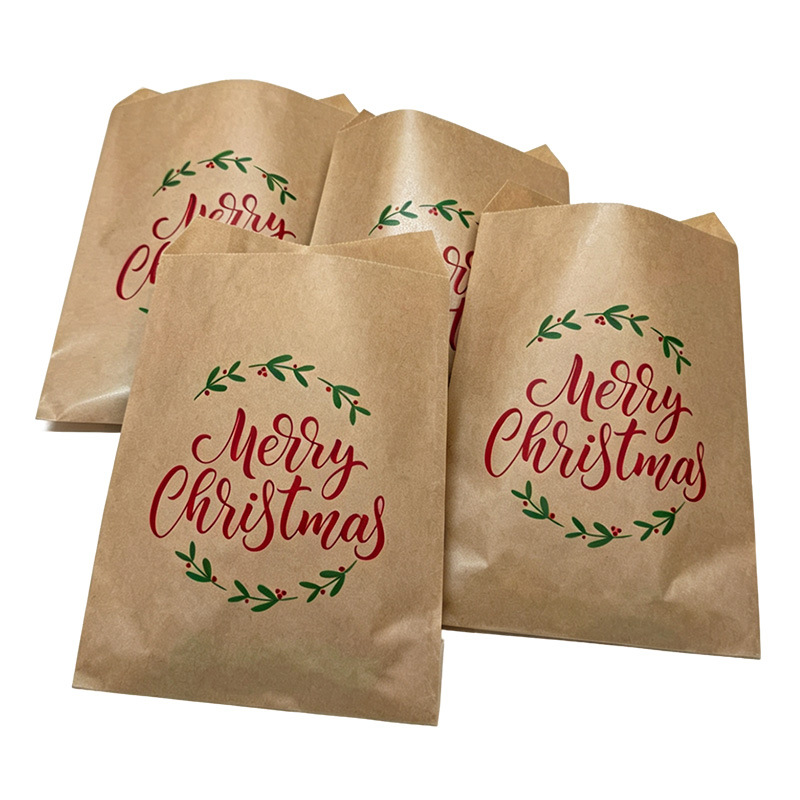 100 un paquete de 13x18CM dulces de Navidad ondulados bolsa de papel transfronteriza bolsa de regalo Merry Christmasmast