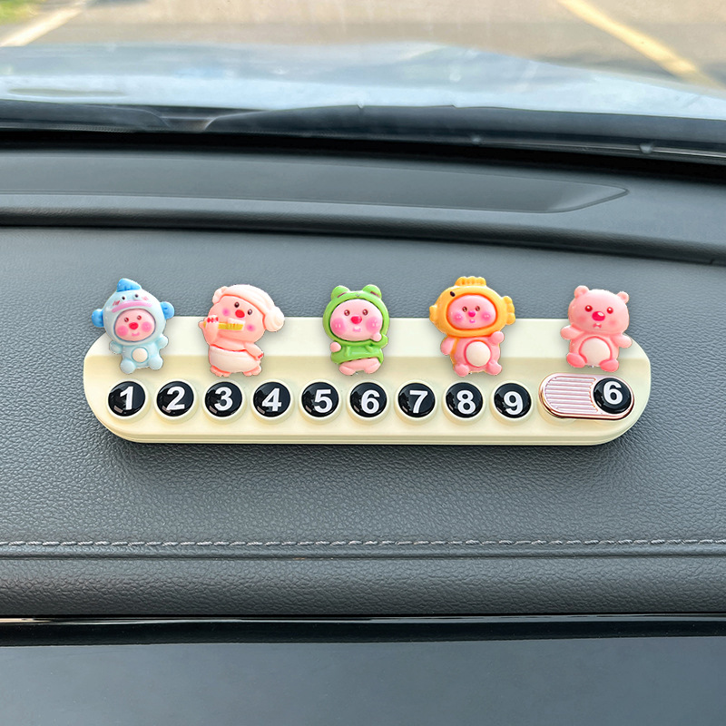 Nuevo adorno de coche de resina linda adorno de pantalla de navegación de consola central de coche de dibujos animados creativo adorno de cabeza