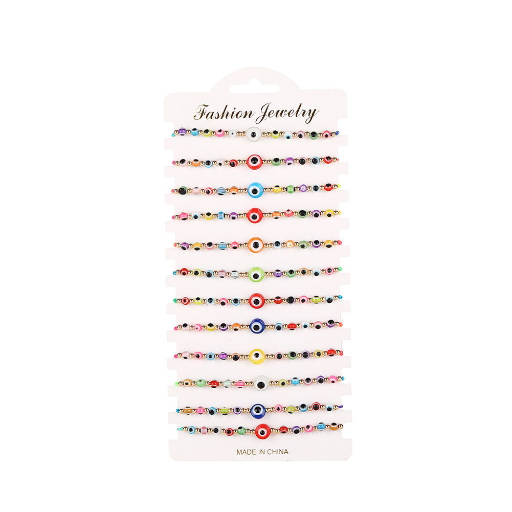 1 Set Quantity Daily Occasion Fashion Geometric Devil's Eye Resin Rope Women's Bracelets 1 Set