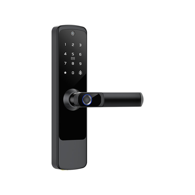 Cerradura inteligente TTLOCK de aleación de aluminio con huella dactilar y WiFi, superventas transfronteriza, para puertas de madera, con diseño antigraffiti, para apartamentos, del fabricante.