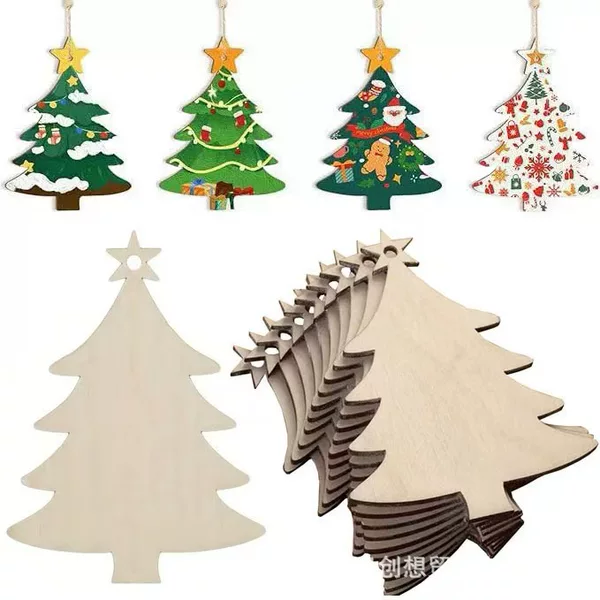 DIY Graffiti Tree Crafts Christmas Party Decoration Home Gift Handmade Christmas Tree Festive Atmosphere Strong Wood Material