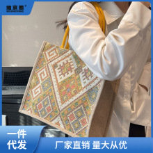 高中生上课包女2023新款民族风帆布大容量包包时尚单肩休闲托昌雷
