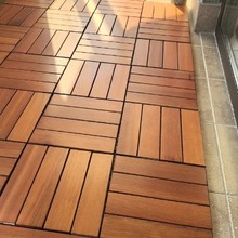 柚木王阳台地板自铺改造户外露台地面铺设室外庭院拼接防水木地板