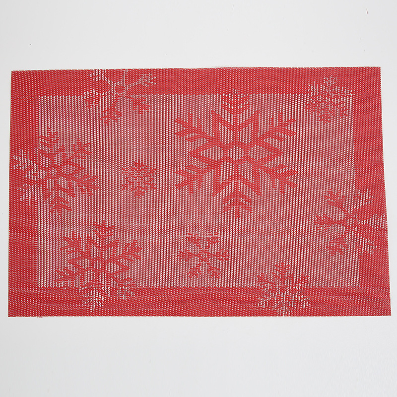 Navidad copo de nieve placemat estilo europeo PVC tejido montaña estera de mesa estera de aislamiento transfronteriza al por mayor imprimible LOGO
