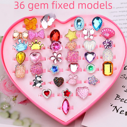 Children's Ring: Adorable Princess Design for Little Girls—Featuring Imitation Diamonds, Elsa Cartoon Motif, and Sparkling Gemstones—Perfect as a Cute Gift for Kindergarten Kids