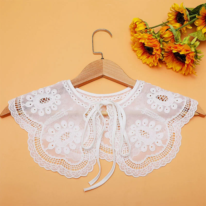 Fabricante al por mayor nuevo collar bordado collar falso de mujer con lazos acabados decoración de arco transfronterizo