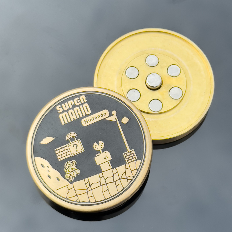 EDC マリオステンレス鋼金属減圧アーティファクトおもちゃフィジェットスピナープッシュカード|undefined