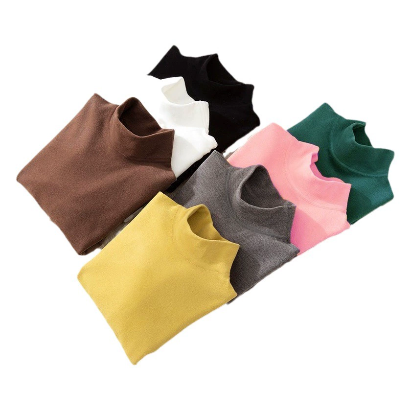 Детская одежда Осенне-зимний детский топ для мальчиков на флисовой подкладке, теплая нагревающая Базовая рубашка с воротником до середины, футболка, дышащая, утолщенная