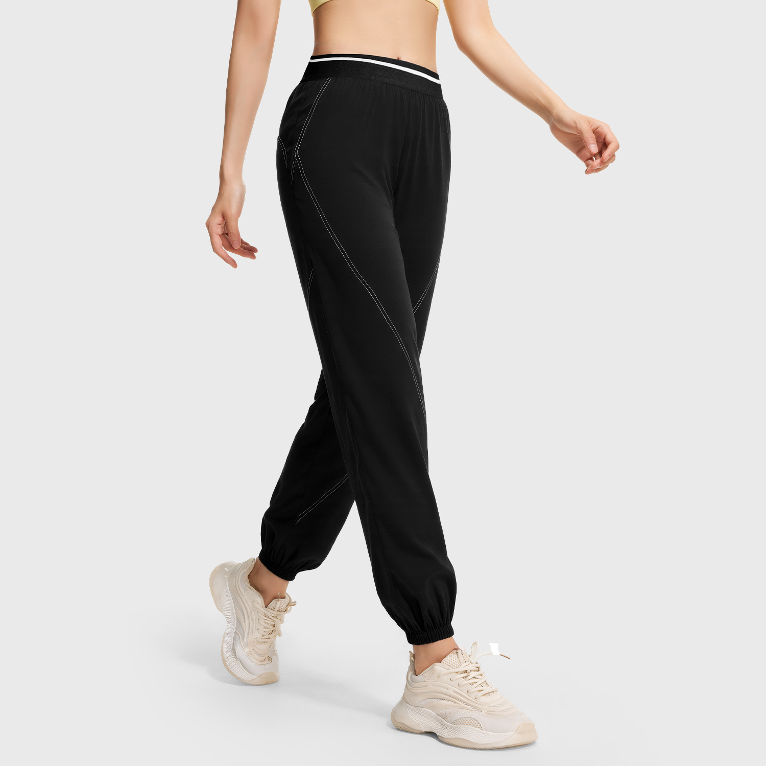 Juyi Tang primavera y verano delgado pantalones de secado rápido para mujeres sueltos pantalones de entrenamiento elásticos transpirables