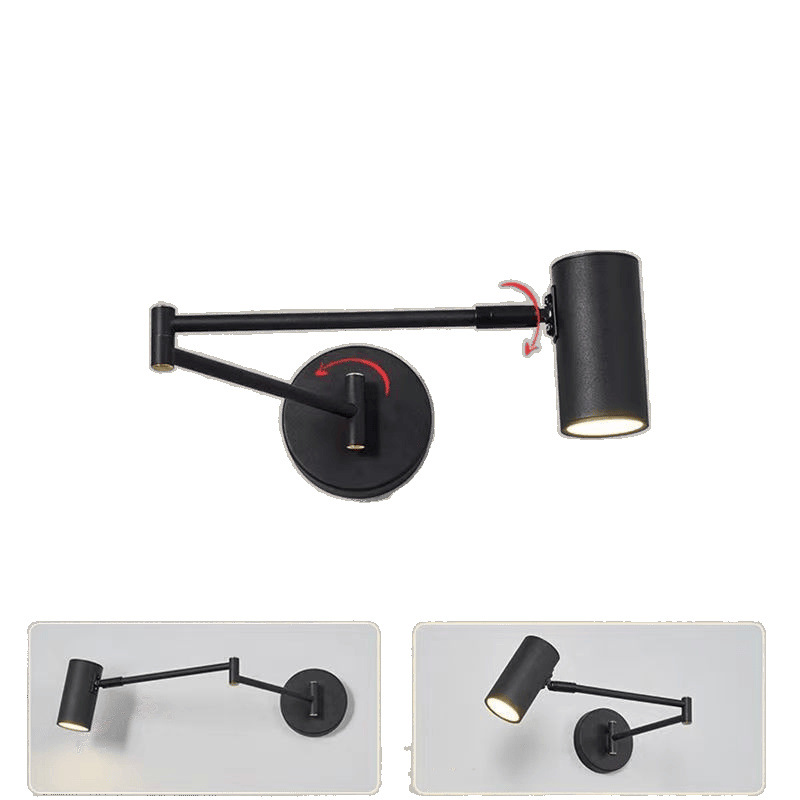lámpara de pared luminaria de brazo oscilante dormitorio cabezal de cama lámpara de pared plegable puede girar para leer minimalista nórdico estudio baño