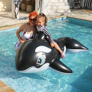 Factory direct inflatable big whale Mount inflatable floating row entertainment big black fish water park hot swimming ring