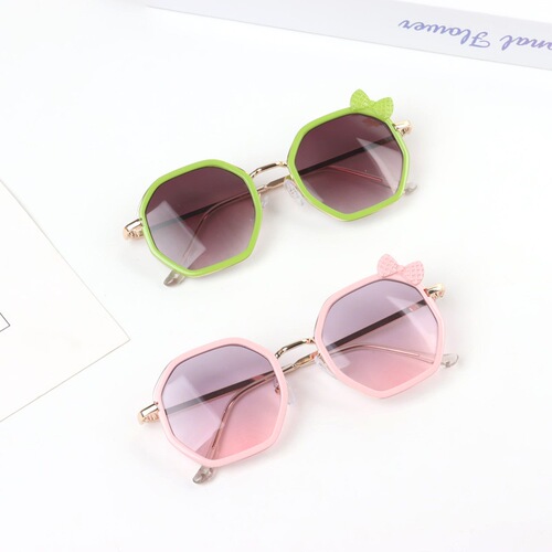 Baby Girl Fashion Korean Style Square Frame Sunglasses with Personality Bowknot Gradient Lenses Outing and Photo Sunglasses
