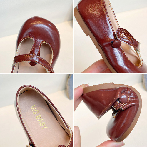 Children's Leather Shoes  Autumn Classic Fashionable and Comfortable Baby Girl Princess Shoes Versatile Girls' Single Shoes Trendy Cross-Border