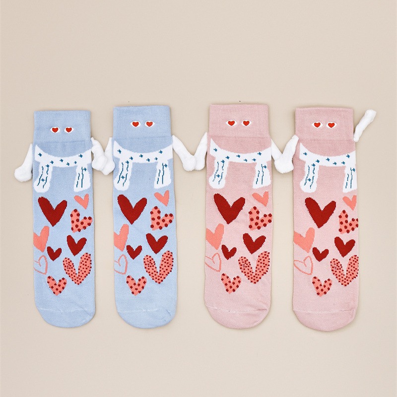 스카프 사랑 손 양말 [블루]