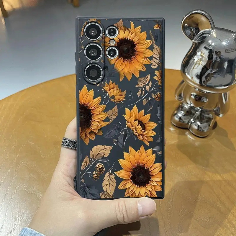 Suitable for Samsung S24Ultra Retro Style S22Plus Sunflower S21Fe Mobile Phone Case Note20Plus Ultra-Thin