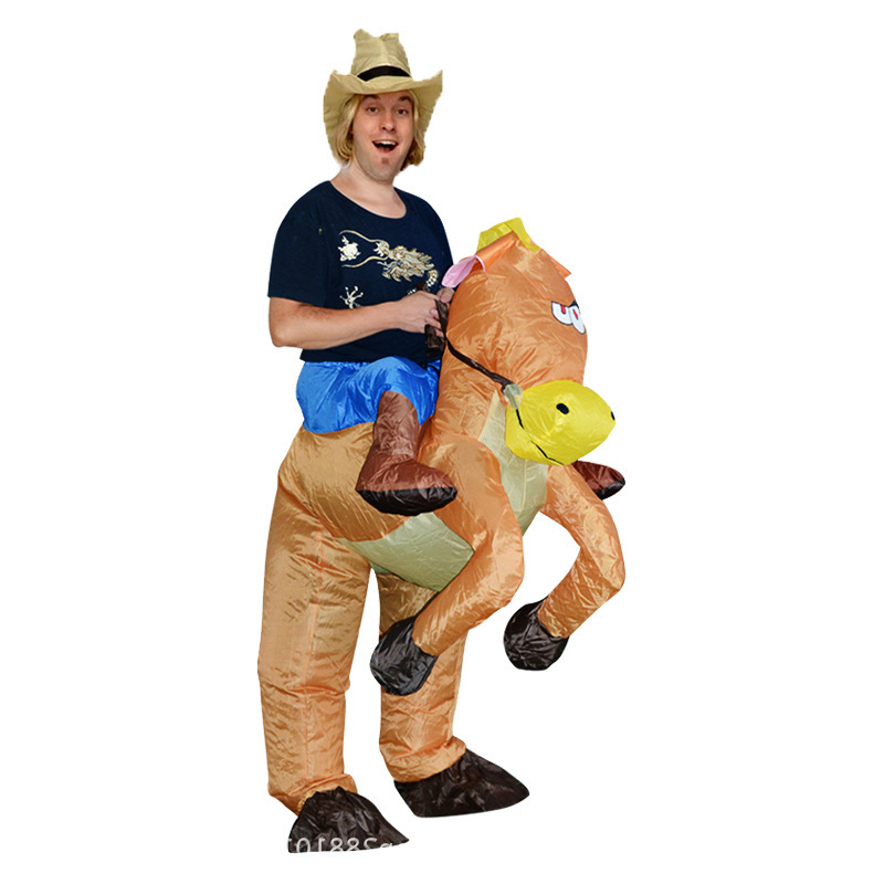 Traje de caballo inflable de Halloween de Amazon Traje de actuación de muñeca divertida para caminar Traje inflable de conducción divertida transfronteriza