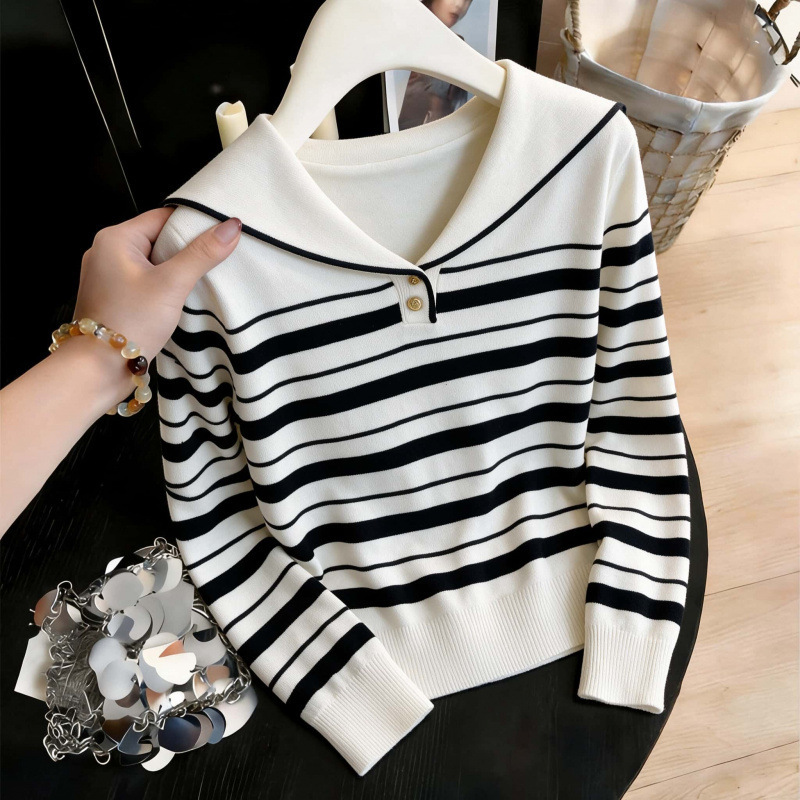 Real photos! Real photos! 2026 autumn/winter knitted sweater with a military-style collar, designed as an inner layer or base layer top