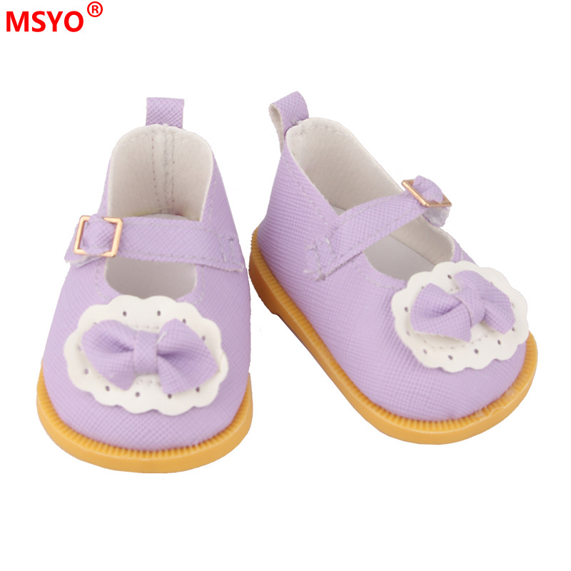 18 pulgadas American Girl muñeca zapatos 43cm muñeca lindo arco amor lentejuelas zapatos muñeca zapatos de lona
