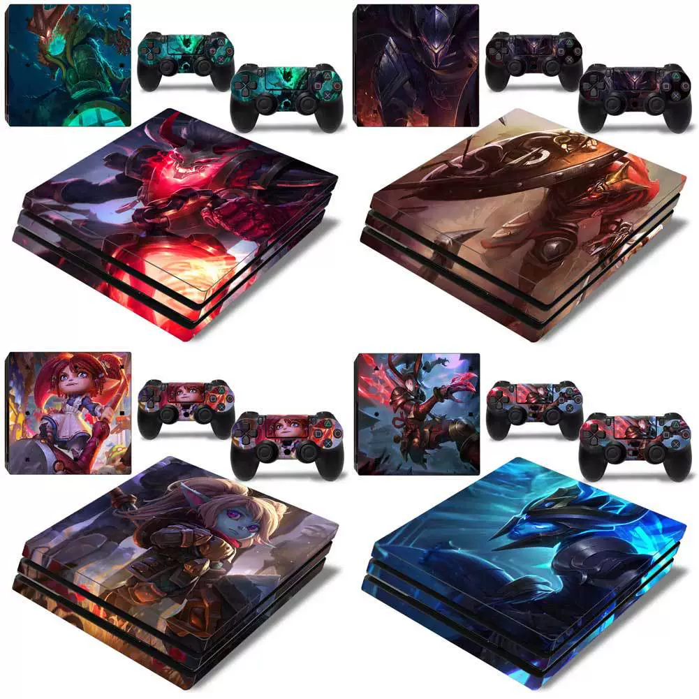 PS4 Pro игровая приставка набор наклеекFull body цветные стикеры крафт тема, легко наносится без клея