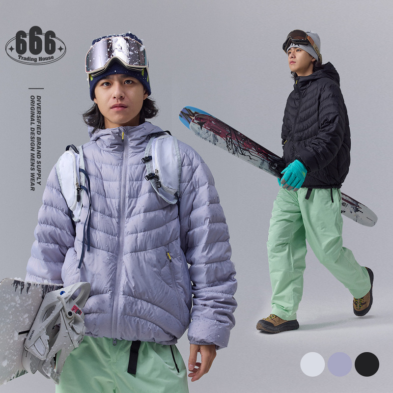 Special Clearance Sale: Winter White Duck down Outdoor Functional Hooded Waterproof Ribbed down Jacket for Men and Women Y5274