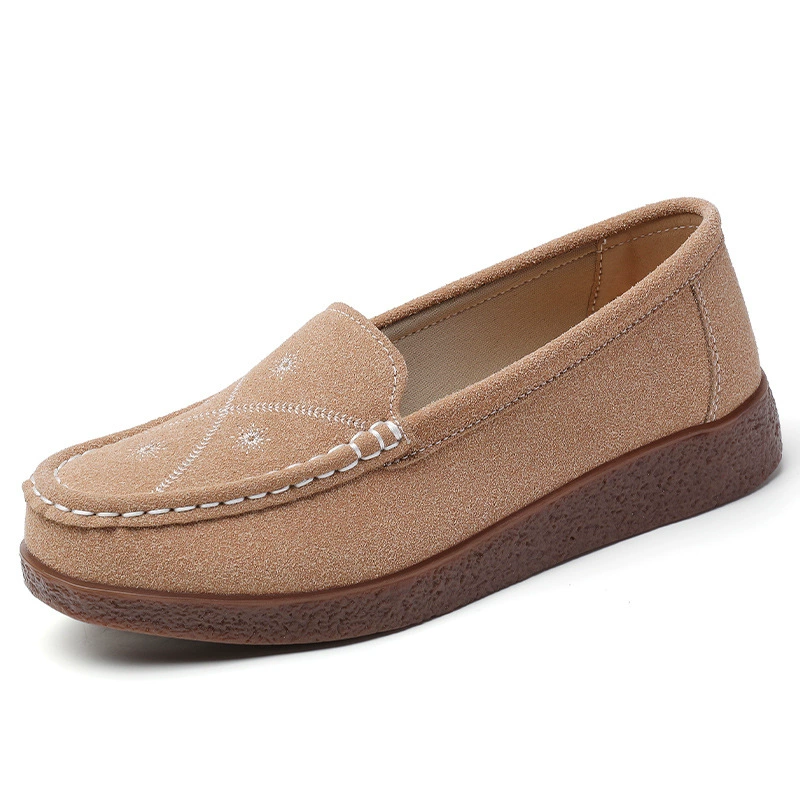 Женские кожаные лодочки на slip-on, мягкая подошва, удобная повседневная обувь для мам среднего возраста