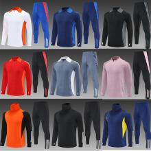 光板长袖秋冬跑步健身骑行针织运动服装高领套头足球训练服套装