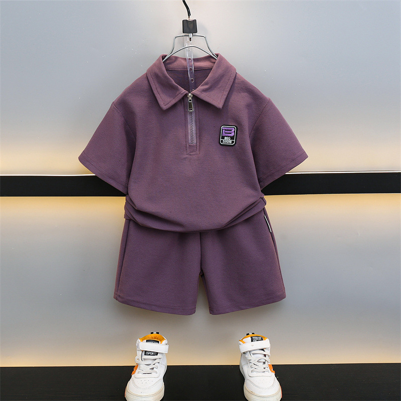 7203 Traje de verano para niños 2025 nuevo estilo occidental estilo fino ropa para niños de manga corta ropa de verano hermoso traje de dos piezas para niños