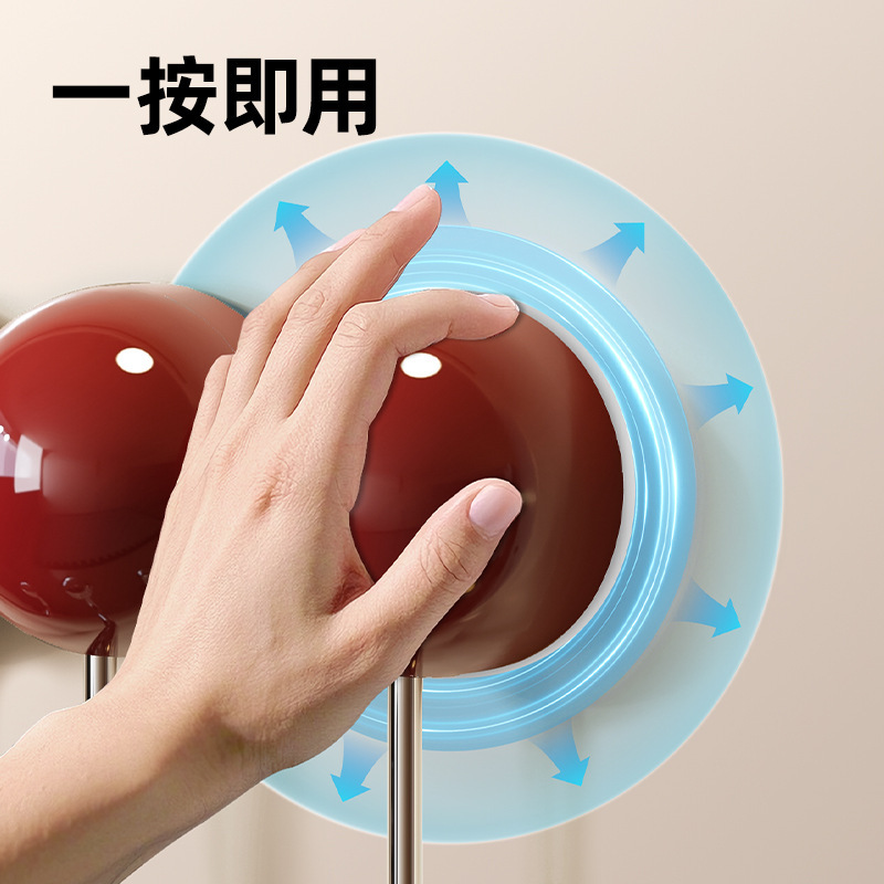 吸盤フック家庭用パンチフリー衣類と帽子収納ラック中世スタイル強力な列フック洋服フック収納ラック|undefined