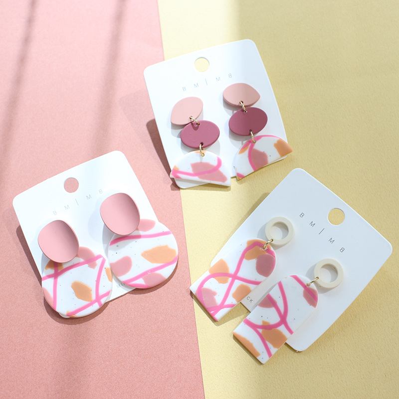 1 Pair Quantity 1 Pair Fashion Geometric Soft Clay Drop Earrings
