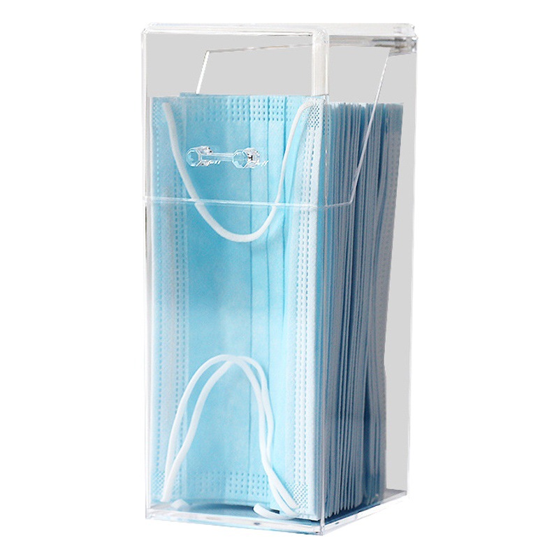 Y ZT2231 soporte de bolígrafo acrílico con tapa, caja organizadora de artículos pequeños de escritorio cuadrada transparente, gabinete con espejo, caja de almacenamiento para brochas de maquillaje