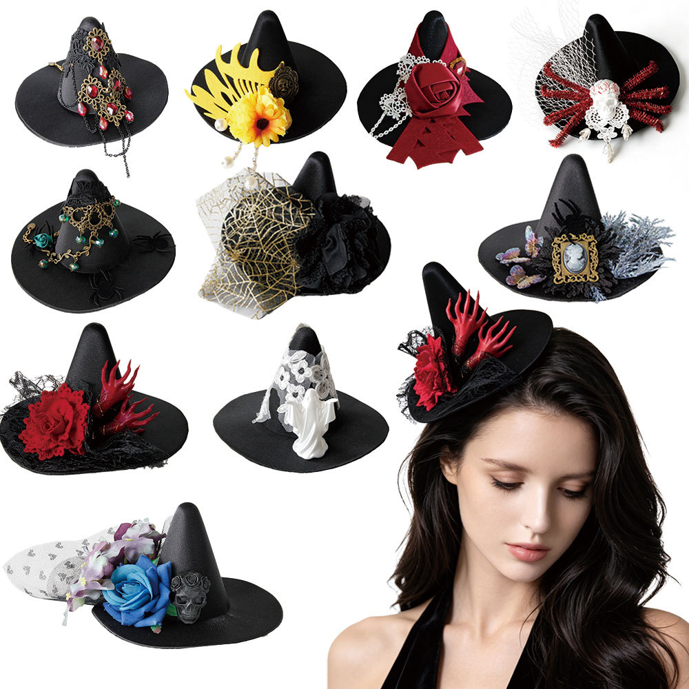 2026 New Halloween Witch Hat, Sorceress Hat, Small Top Hat, Hair Accessory, Gothic Small Hat, Ball Party Headwear Collection