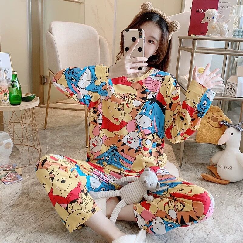 Long-sleeved pajamas women's spring and...