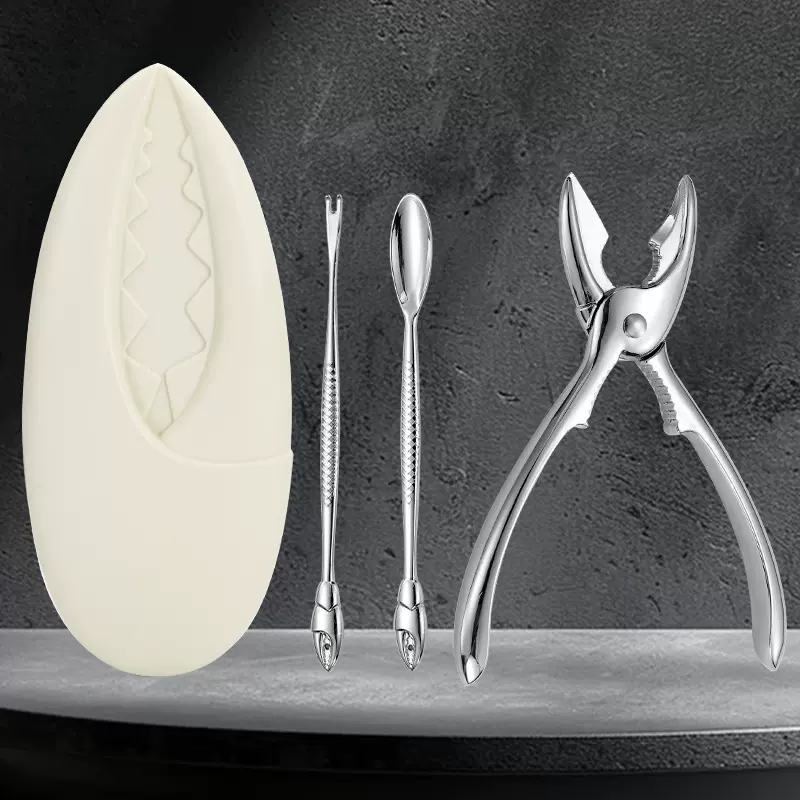 锌合金吃蟹工具家用吃蟹三件套大闸蟹蟹钳蟹勺便携套装海鲜剥壳器