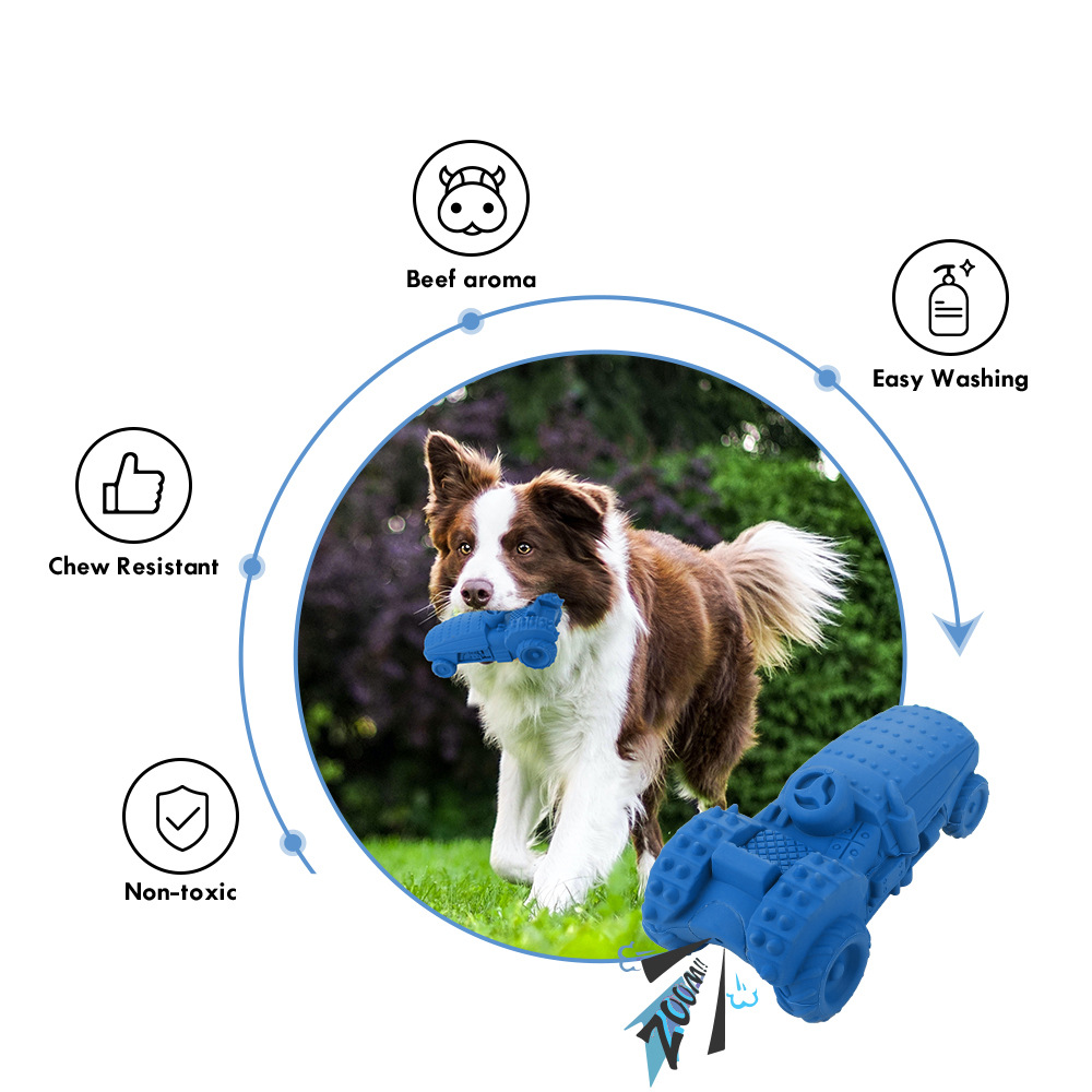 宠物用品狗咬胶牛肉味天然橡胶发声涂抹牙膏清洁牙齿狗狗咀嚼玩具