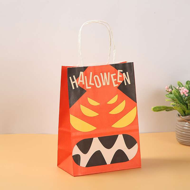 Bolso de regalo para niños de Halloween, bolso de mano, bolso de dulces, decoración de fiesta, logotipo impreso, bolsa de embalaje de bocadillos de compras